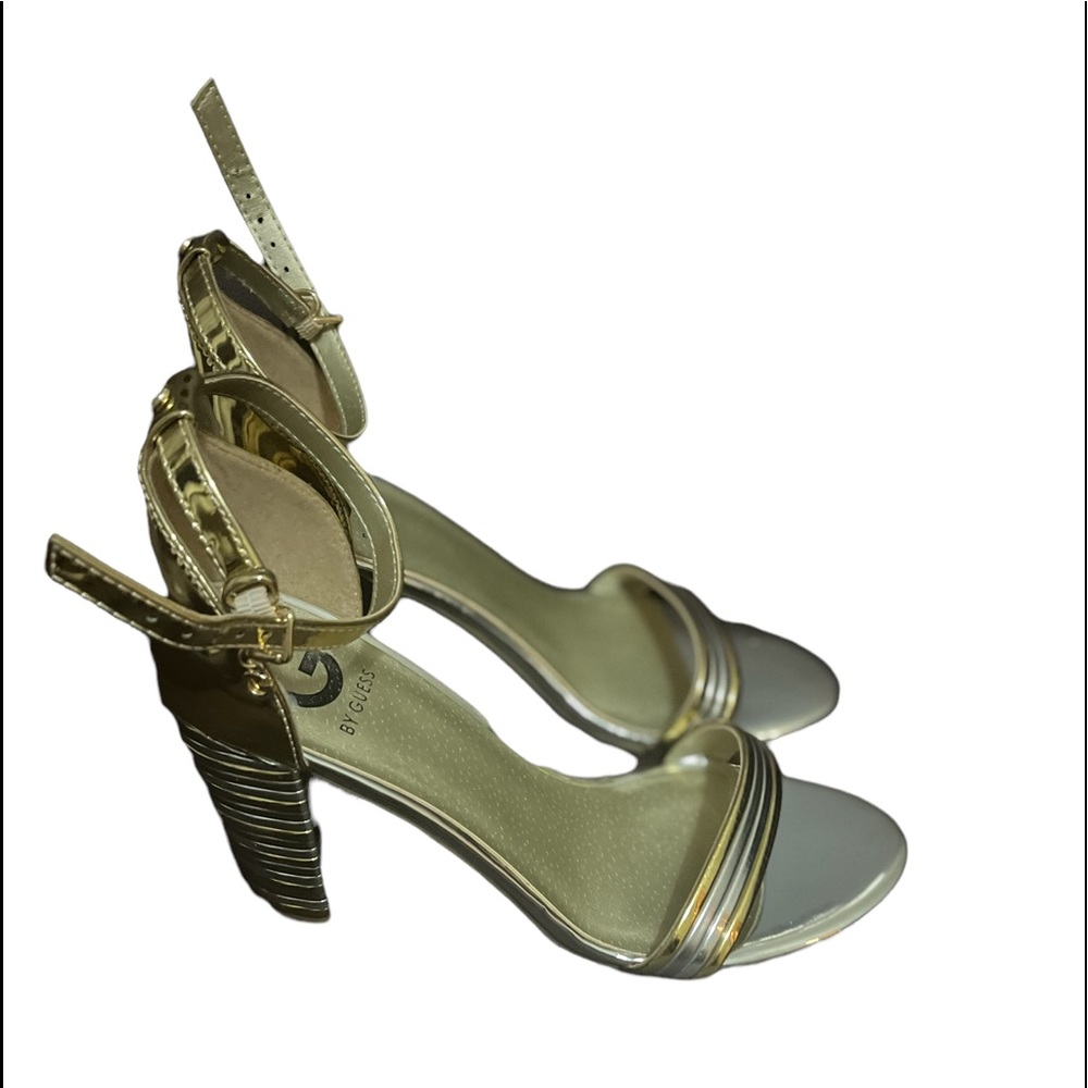 Guess Silver and gold block hill sandals